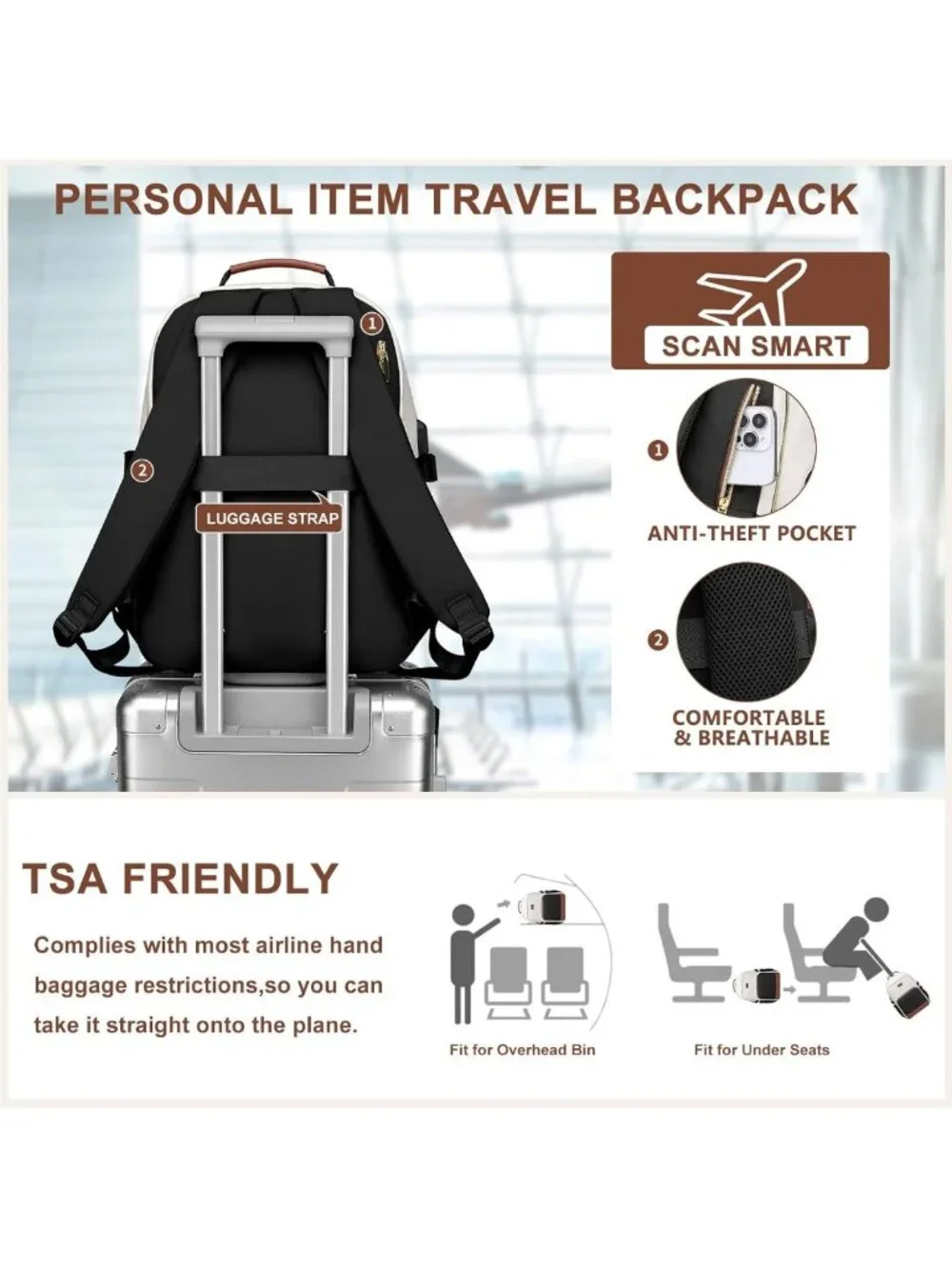 Stylish Laptop Backpack for Women - 15.6